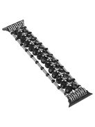 For Apple Watch Series 10 46mm / Ultra 2 Ultra 49mm /  Series 9 8 7 45mm / 6 5 4 SE (2023) SE (2022) SE 44mm / 3 2 1 42mm Watch Band Beads Bracelet - Black