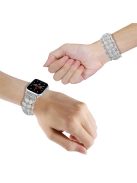 For Apple Watch Series 10 46mm / Ultra 2 Ultra 49mm /  Series 9 8 7 45mm / 6 5 4 SE (2023) SE (2022) SE 44mm / 3 2 1 42mm Watch Band Beads Bracelet - White