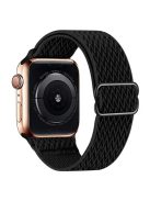 For Apple Watch Series 10 46mm / Ultra 2 Ultra 49mm /  Series 9 8 7 45mm / 6 5 4 SE (2023) SE (2022) SE 44mm / 3 2 1 42mm Watch Band Elastic Nylon Strap - Black