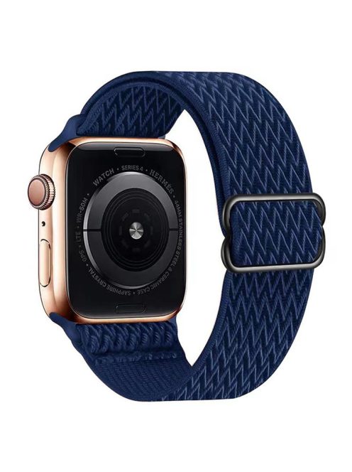 For Apple Watch Series 10 46mm / Ultra 2 Ultra 49mm /  Series 9 8 7 45mm / 6 5 4 SE (2023) SE (2022) SE 44mm / 3 2 1 42mm Watch Band Elastic Nylon Strap - Dark Blue