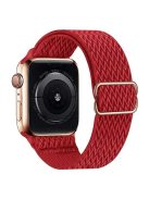 For Apple Watch Series 10 46mm / Ultra 2 Ultra 49mm /  Series 9 8 7 45mm / 6 5 4 SE (2023) SE (2022) SE 44mm / 3 2 1 42mm Watch Band Elastic Nylon Strap - Red