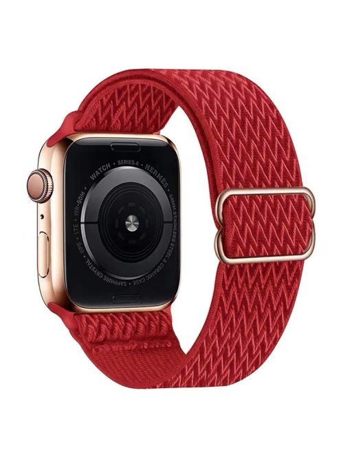 For Apple Watch Series 10 46mm / Ultra 2 Ultra 49mm /  Series 9 8 7 45mm / 6 5 4 SE (2023) SE (2022) SE 44mm / 3 2 1 42mm Watch Band Elastic Nylon Strap - Red