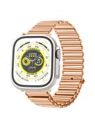 For Apple Watch Series 10 46mm / Ultra 2 Ultra 49mm /  Series 9 8 7 45mm / 6 5 4 SE (2023) SE (2022) SE 44mm / 3 2 1 42mm Watch Band Hollow Adjustable Wrist Strap - Rose Gold