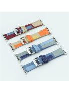 For Apple Watch Series 10 46mm / Ultra 2 Ultra 49mm /  Series 9 8 7 45mm / 6 5 4 SE (2023) SE (2022) SE 44mm / 3 2 1 42mm Watch Band Jeans Style Canvas Watch Strap - Baby Blue