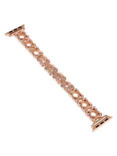   For Apple Watch Series 10 46mm / Ultra 2 Ultra 49mm /  Series 9 8 7 45mm / 6 5 4 SE (2023) SE (2022) SE 44mm / 3 2 1 42mm Watch Band Jewelry Metal Strap - Rose Gold