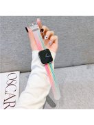 For Apple Watch Series 10 46mm / Ultra 2 Ultra 49mm /  Series 9 8 7 45mm / 6 5 4 SE (2023) SE (2022) SE 44mm / 3 2 1 42mm Watch Band Silicone Strap - White Rainbow