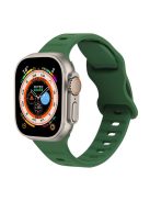 For Apple Watch Series 10 46mm / Ultra 2 Ultra 49mm /  Series 9 8 7 45mm / 6 5 4 SE (2023) SE (2022) SE 44mm / 3 2 1 42mm Watch Band Silicone Wrist Strap with Butterfly Buckle - Army Green