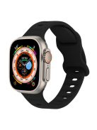 For Apple Watch Series 10 46mm / Ultra 2 Ultra 49mm /  Series 9 8 7 45mm / 6 5 4 SE (2023) SE (2022) SE 44mm / 3 2 1 42mm Watch Band Silicone Wrist Strap with Butterfly Buckle - Black