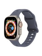 For Apple Watch Series 10 46mm / Ultra 2 Ultra 49mm /  Series 9 8 7 45mm / 6 5 4 SE (2023) SE (2022) SE 44mm / 3 2 1 42mm Watch Band Silicone Wrist Strap with Butterfly Buckle - Grey