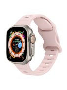 For Apple Watch Series 10 46mm / Ultra 2 Ultra 49mm /  Series 9 8 7 45mm / 6 5 4 SE (2023) SE (2022) SE 44mm / 3 2 1 42mm Watch Band Silicone Wrist Strap with Butterfly Buckle - Light Pink