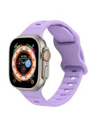 For Apple Watch Series 10 46mm / Ultra 2 Ultra 49mm /  Series 9 8 7 45mm / 6 5 4 SE (2023) SE (2022) SE 44mm / 3 2 1 42mm Watch Band Silicone Wrist Strap with Butterfly Buckle - Light Purple