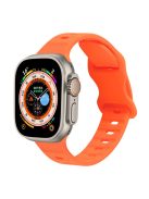 For Apple Watch Series 10 46mm / Ultra 2 Ultra 49mm /  Series 9 8 7 45mm / 6 5 4 SE (2023) SE (2022) SE 44mm / 3 2 1 42mm Watch Band Silicone Wrist Strap with Butterfly Buckle - Orange