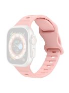 For Apple Watch Series 10 46mm / Ultra 2 Ultra 49mm /  Series 9 8 7 45mm / 6 5 4 SE (2023) SE (2022) SE 44mm / 3 2 1 42mm Watch Band Silicone Wrist Strap with Butterfly Buckle - Pink