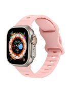 For Apple Watch Series 10 46mm / Ultra 2 Ultra 49mm /  Series 9 8 7 45mm / 6 5 4 SE (2023) SE (2022) SE 44mm / 3 2 1 42mm Watch Band Silicone Wrist Strap with Butterfly Buckle - Pink