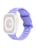 For Apple Watch Series 10 46mm / Ultra 2 Ultra 49mm /  Series 9 8 7 45mm / 6 5 4 SE (2023) SE (2022) SE 44mm / 3 2 1 42mm Watch Band Silicone Wrist Strap with Butterfly Buckle - Purple