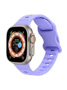 For Apple Watch Series 10 46mm / Ultra 2 Ultra 49mm /  Series 9 8 7 45mm / 6 5 4 SE (2023) SE (2022) SE 44mm / 3 2 1 42mm Watch Band Silicone Wrist Strap with Butterfly Buckle - Purple