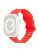 For Apple Watch Series 10 46mm / Ultra 2 Ultra 49mm /  Series 9 8 7 45mm / 6 5 4 SE (2023) SE (2022) SE 44mm / 3 2 1 42mm Watch Band Silicone Wrist Strap with Butterfly Buckle - Red