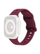 For Apple Watch Series 10 46mm / Ultra 2 Ultra 49mm /  Series 9 8 7 45mm / 6 5 4 SE (2023) SE (2022) SE 44mm / 3 2 1 42mm Watch Band Silicone Wrist Strap with Butterfly Buckle - Wind Red