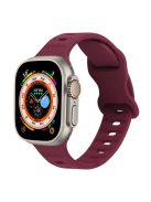 For Apple Watch Series 10 46mm / Ultra 2 Ultra 49mm /  Series 9 8 7 45mm / 6 5 4 SE (2023) SE (2022) SE 44mm / 3 2 1 42mm Watch Band Silicone Wrist Strap with Butterfly Buckle - Wind Red