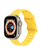 For Apple Watch Series 10 46mm / Ultra 2 Ultra 49mm /  Series 9 8 7 45mm / 6 5 4 SE (2023) SE (2022) SE 44mm / 3 2 1 42mm Watch Band Silicone Wrist Strap with Butterfly Buckle - Yellow