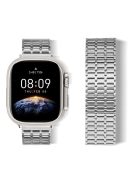 For Apple Watch Series 10 46mm / Ultra 2 Ultra 49mm /  Series 9 8 7 45mm / 6 5 4 SE (2023) SE (2022) SE 44mm / 3 2 1 42mm Watch Band Stainless Steel Magnetic Strap - Silver