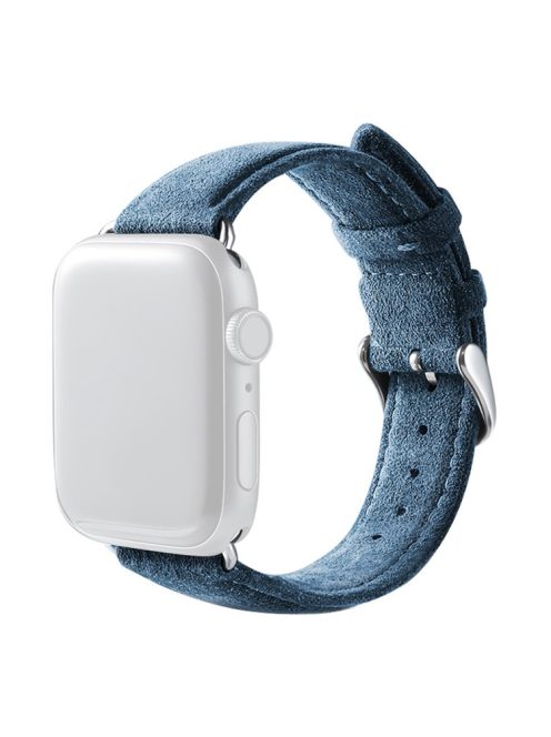 For Apple Watch Series 10 46mm / Ultra 2 Ultra 49mm /  Series 9 8 7 45mm / 6 5 4 SE (2023) SE (2022) SE 44mm / 3 2 1 42mm Watch Band Suede Leather Watch Strap - Navy Blue