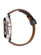 For Apple Watch Series 10 46mm / Ultra 2 Ultra 49mm /  Series 9 8 7 45mm / 6 5 4 SE (2023) SE (2022) SE 44mm / 3 2 1 42mm Watch Strap - Beige+Black Buckle