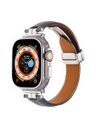 For Apple Watch Series 10 46mm / Ultra 2 Ultra 49mm /  Series 9 8 7 45mm / 6 5 4 SE (2023) SE (2022) SE 44mm / 3 2 1 42mm Watch Strap - Grey Blue+Silver Buckle