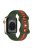 For Apple Watch Series 10 46mm / Ultra 2 Ultra 49mm /  Series 9 8 7 45mm / 6 5 4 SE (2023) SE (2022) SE 44mm / 3 2 1 42mm Watch Strap Dual Color Silicone Watch Band - Army Green / Red