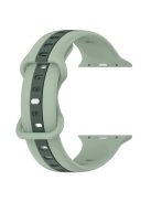 For Apple Watch Series 10 46mm / Ultra 2 Ultra 49mm /  Series 9 8 7 45mm / 6 5 4 SE (2023) SE (2022) SE 44mm / 3 2 1 42mm Watch Strap Dual Color Silicone Watch Band - Light Green / Blackish Green