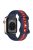 For Apple Watch Series 10 46mm / Ultra 2 Ultra 49mm /  Series 9 8 7 45mm / 6 5 4 SE (2023) SE (2022) SE 44mm / 3 2 1 42mm Watch Strap Dual Color Silicone Watch Band - Midnight Blue / Red