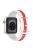 For Apple Watch Series 10 46mm / Ultra 2 Ultra 49mm /  Series 9 8 7 45mm / 6 5 4 SE (2023) SE (2022) SE 44mm / 3 2 1 42mm Watch Strap Dual Color Silicone Watch Band - White / Red