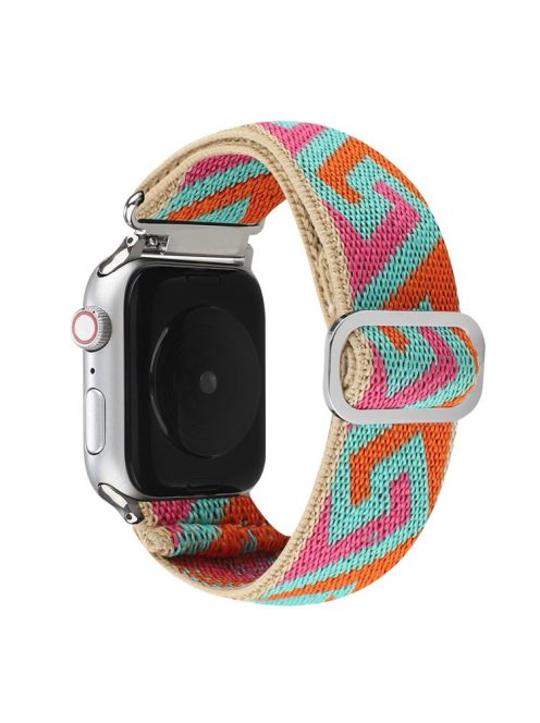 For Apple Watch Series 10 46mm / Ultra 2 Ultra 49mm /  Series 9 8 7 45mm / 6 5 4 SE (2023) SE (2022) SE 44mm / 3 2 1 42mm Watch Strap Elastic Nylon Band - Style N