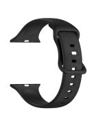 For Apple Watch Series 10 46mm / Ultra 2 Ultra 49mm /  Series 9 8 7 45mm / 6 5 4 SE (2023) SE (2022) SE 44mm / 3 2 1 42mm Watch Strap Silicone Band - Black