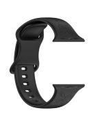 For Apple Watch Series 10 46mm / Ultra 2 Ultra 49mm /  Series 9 8 7 45mm / 6 5 4 SE (2023) SE (2022) SE 44mm / 3 2 1 42mm Watch Strap Silicone Band - Black