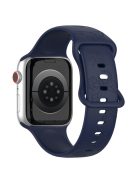 For Apple Watch Series 10 46mm / Ultra 2 Ultra 49mm /  Series 9 8 7 45mm / 6 5 4 SE (2023) SE (2022) SE 44mm / 3 2 1 42mm Watch Strap Silicone Band - Dark Blue