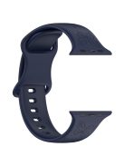 For Apple Watch Series 10 46mm / Ultra 2 Ultra 49mm /  Series 9 8 7 45mm / 6 5 4 SE (2023) SE (2022) SE 44mm / 3 2 1 42mm Watch Strap Silicone Band - Dark Blue