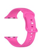 For Apple Watch Series 10 46mm / Ultra 2 Ultra 49mm /  Series 9 8 7 45mm / 6 5 4 SE (2023) SE (2022) SE 44mm / 3 2 1 42mm Watch Strap Silicone Band - Hot Pink