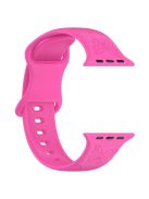 For Apple Watch Series 10 46mm / Ultra 2 Ultra 49mm /  Series 9 8 7 45mm / 6 5 4 SE (2023) SE (2022) SE 44mm / 3 2 1 42mm Watch Strap Silicone Band - Hot Pink