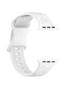 For Apple Watch Series 10 46mm / Ultra 2 Ultra 49mm /  Series 9 8 7 45mm / 6 5 4 SE (2023) SE (2022) SE 44mm / 3 2 1 42mm Watch Strap Silicone Band - White