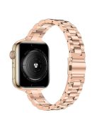 For Apple Watch Series 10 46mm / Ultra 2 Ultra 49mm /  Series 9 8 7 45mm / 6 5 4 SE (2023) SE (2022) SE 44mm / 3 2 1 42mm Watch Strap Stainless Steel Watch Band Quick Release Watchband - Rose Gold