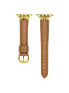 For Apple Watch Series 10 46mm / Ultra 2 Ultra 49mm /  Series 9 8 7 45mm / 6 5 4 SE (2023) SE (2022) SE 44mm / 3 2 1 42mm Watch Straps - Khaki / Gold Buckle