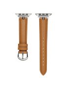 For Apple Watch Series 10 46mm / Ultra 2 Ultra 49mm /  Series 9 8 7 45mm / 6 5 4 SE (2023) SE (2022) SE 44mm / 3 2 1 42mm Watch Straps - Khaki / Silver Buckle