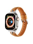 For Apple Watch Series 10 46mm / Ultra 2 Ultra 49mm /  Series 9 8 7 45mm / 6 5 4 SE (2023) SE (2022) SE 44mm / 3 2 1 42mm Watch Straps - Khaki / Silver Buckle