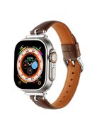 For Apple Watch Series 10 46mm / Ultra 2 Ultra 49mm /  Series 9 8 7 45mm / 6 5 4 SE (2023) SE (2022) SE 44mm / 3 2 1 42mm Watch Straps - Tan / Silver Buckle