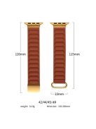 For Apple Watch Series 10 46mm / Ultra 2 Ultra 49mm /  Series 9 8 7 45mm / 6 5 4 SE (2023) SE (2022) SE 44mm / 3 2 1 42mm Watchband Genuine Cow Leather Magnetic Strap - Black