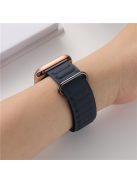 For Apple Watch Series 10 46mm / Ultra 2 Ultra 49mm /  Series 9 8 7 45mm / 6 5 4 SE (2023) SE (2022) SE 44mm / 3 2 1 42mm Watchband Genuine Cow Leather Magnetic Strap - Dark Blue