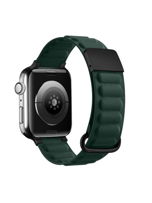 For Apple Watch Series 10 46mm / Ultra 2 Ultra 49mm /  Series 9 8 7 45mm / 6 5 4 SE (2023) SE (2022) SE 44mm / 3 2 1 42mm Watchband Genuine Cow Leather Magnetic Strap - Green