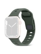 For Apple Watch Series 10 46mm / Ultra 2 Ultra 49mm /  Series 9 8 7 45mm / 6 5 4 SE (2023) SE (2022) SE 44mm / 3 2 1 42mm Watchband Silicone Watch Strap with Square Buckle - Army Green