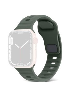   For Apple Watch Series 10 46mm / Ultra 2 Ultra 49mm /  Series 9 8 7 45mm / 6 5 4 SE (2023) SE (2022) SE 44mm / 3 2 1 42mm Watchband Silicone Watch Strap with Square Buckle - Army Green